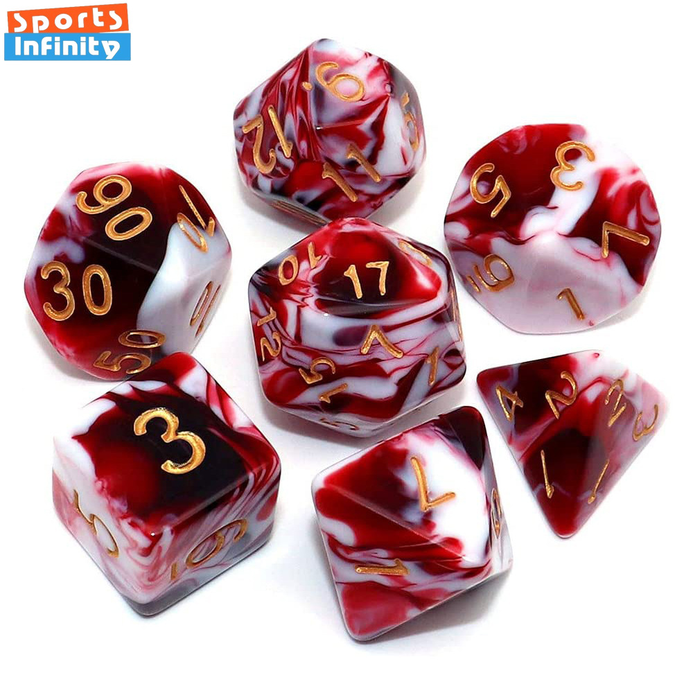 7 pçs/set cores duplas dados p - Board Game Font avaliação e preço