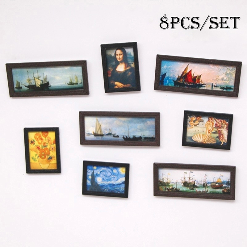 8 pçs/set 1:12 casa de bonecas - Miniature Painting Set avaliação e preço