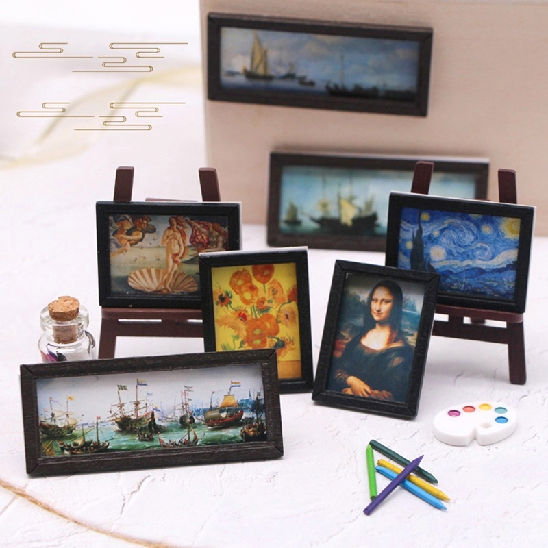 8 pçs/set 1:12 casa de bonecas - Miniature Painting Set avaliação e preço