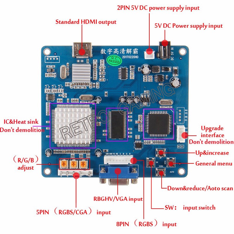 Conversor CGA para HDMI, Placa - Board Game Path avaliação e preço